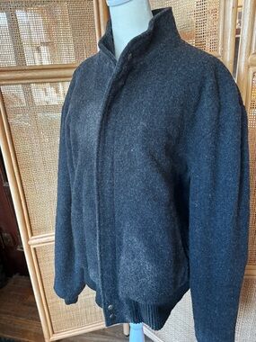 Woolrich Dark Gray Wool Bomber Jacket